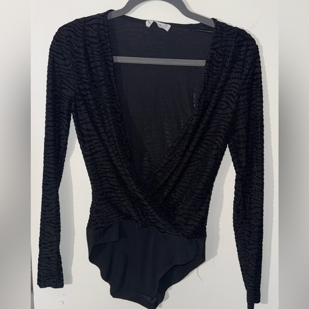 Mango Black Long-Sleeve Bodysuit 
XS